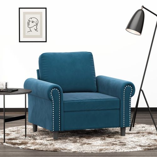 Vidaxl Fauteuil Bleu 60 Cm Velours