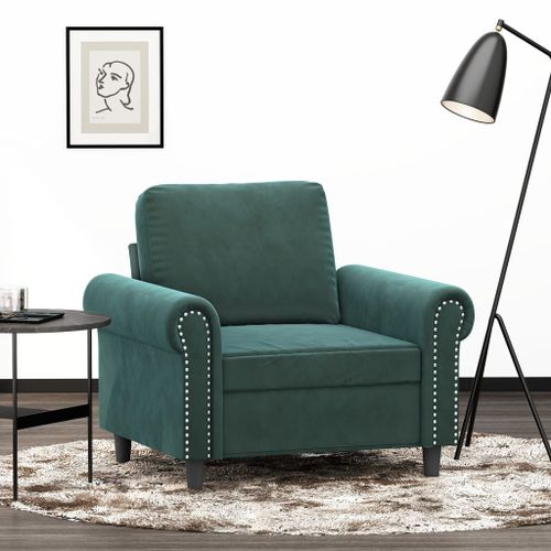 Vidaxl Fauteuil Vert Foncé 60 Cm Velours