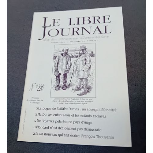 Serge De Beketch Le Libre Journal De La France Courtoise 220 Octobre 2000