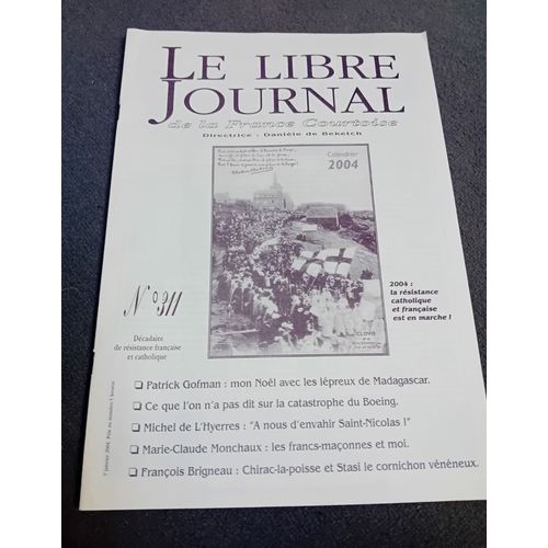 Serge De Beketch Le Libre Journal De La France Courtoise 311 Janvier 2004
