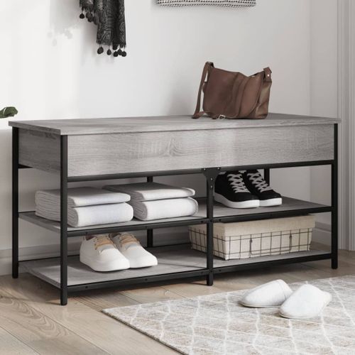 Vidaxl Banc À Chaussures Sonoma Gris 100x42,5x50 Cm Bois D'ingénierie