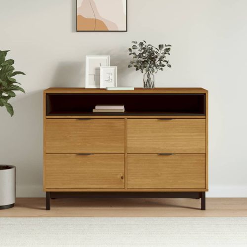 Vidaxl Commode Flam 110x40x80 Cm Bois De Pin Massif