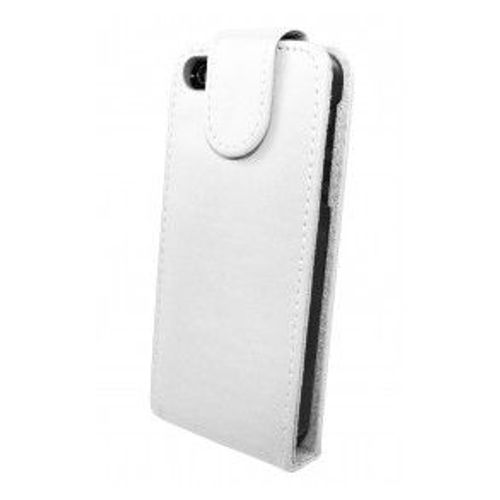 Iphone 5 - Etui Simili Cuir Flip Blanc