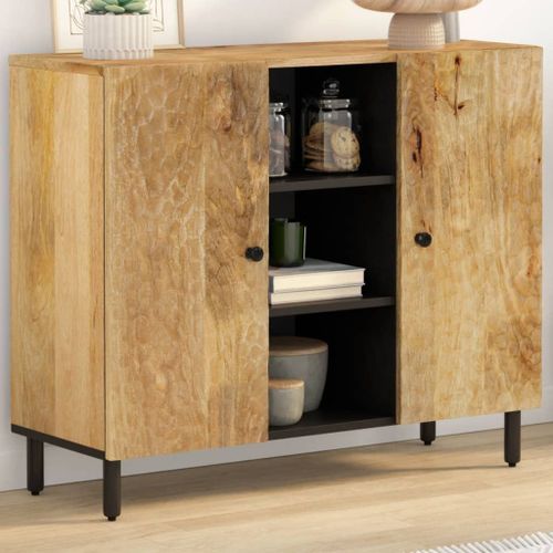 Vidaxl Armoire Latérale 90x33x75 Cm Bois Massif De Manguier