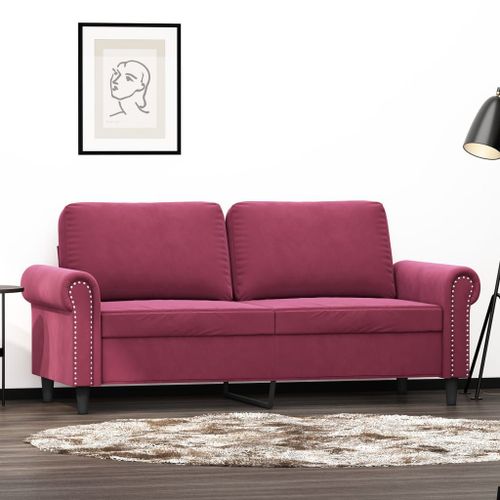 Vidaxl Canapé À 2 Places Rouge Bordeaux 140 Cm Velours