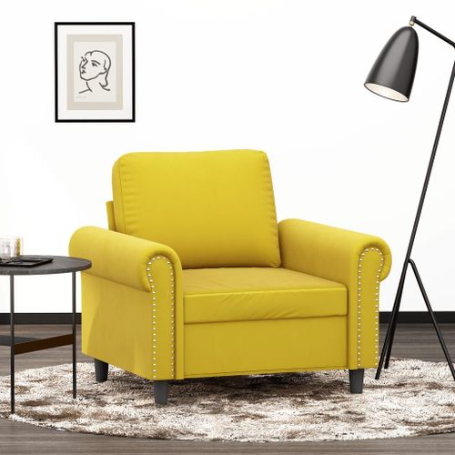 Vidaxl Fauteuil Jaune 60 Cm Velours