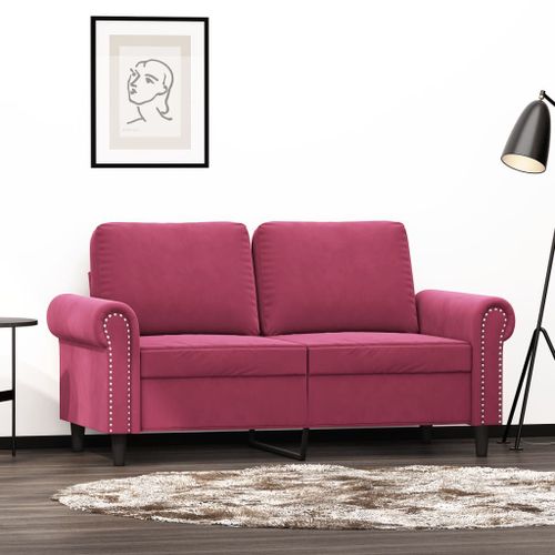 Vidaxl Canapé À 2 Places Rouge Bordeaux 120 Cm Velours