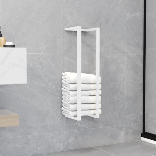 vidaXL Porte-serviette Blanc 12,5x12,5x60 cm Acier