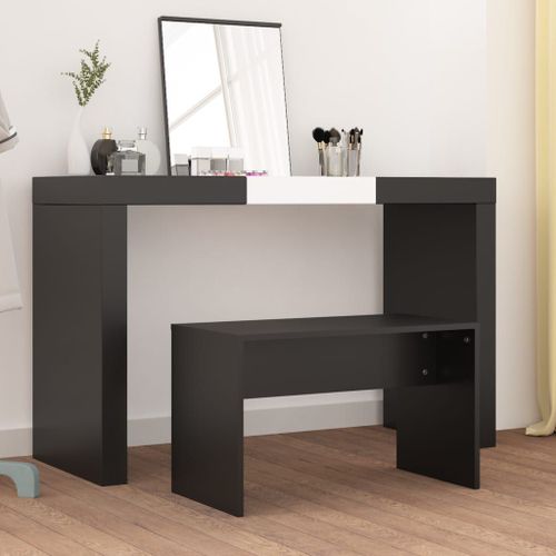 Vidaxl Tabouret De Toilette Noir 70x35x45 Cm Bois D'ingénierie