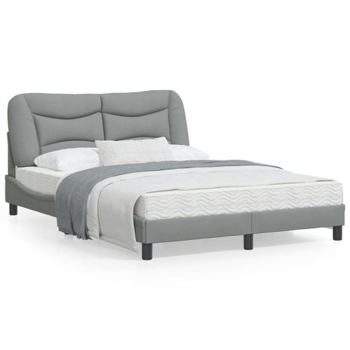 Vidaxl Cadre De Lit Avec Tête De Lit Gris Clair 120x200 Cm Tissu