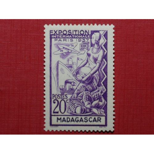 Madagascar " Exposition Internationale Paris 1937" 20c  1937 Neuf.