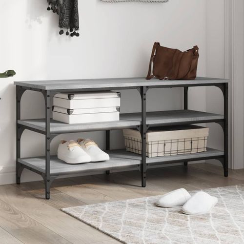Vidaxl Banc À Chaussures Sonoma Gris 100x38,5x49 Cm Bois D'ingénierie