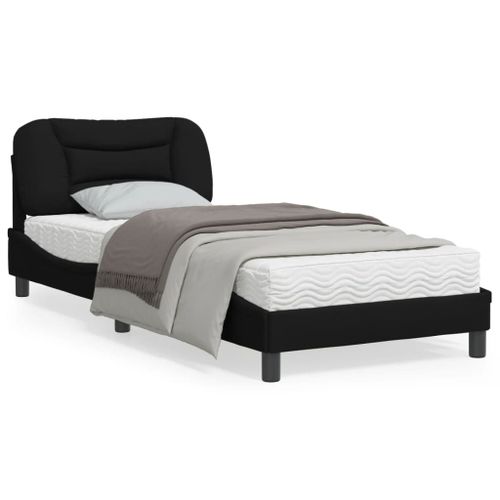 Vidaxl Cadre De Lit Avec Tête De Lit Noir 80x200 Cm Tissu