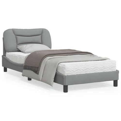 Vidaxl Cadre De Lit Avec Tête De Lit Gris Clair 80x200 Cm Tissu