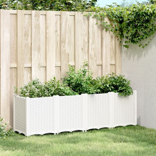 Vidaxl Jardinière Blanc 160x40x53 Cm Polypropylène