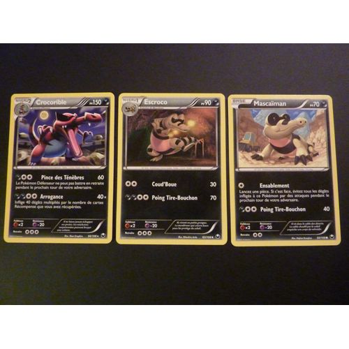 Crocorible 66/108  Escroco 65/108  Mascaiman 64/108 - Pokemon Explorateurs Obscurs