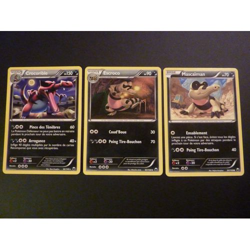 Crocorible 66/108  Escroco 65/108  Mascaiman 64/108 - Pokemon Explorateurs Obscurs