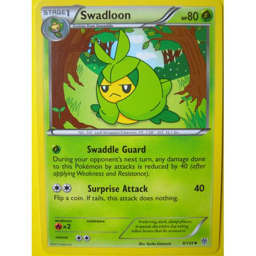 Pokemon - Couverdure(Swadloon) - Plasma Storm - Pv80 - 9/135