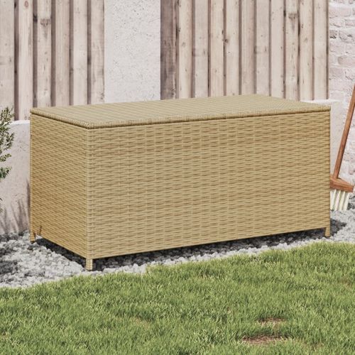 Vidaxl Boîte De Rangement De Jardin Mélange Beige 190l Résine Tressée