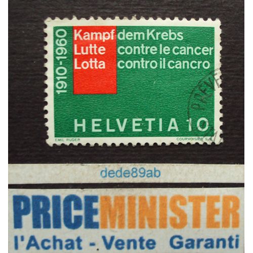 Suisse.. 10 Helvetia . Lutte Contre Le Cancer . Oblitéré.