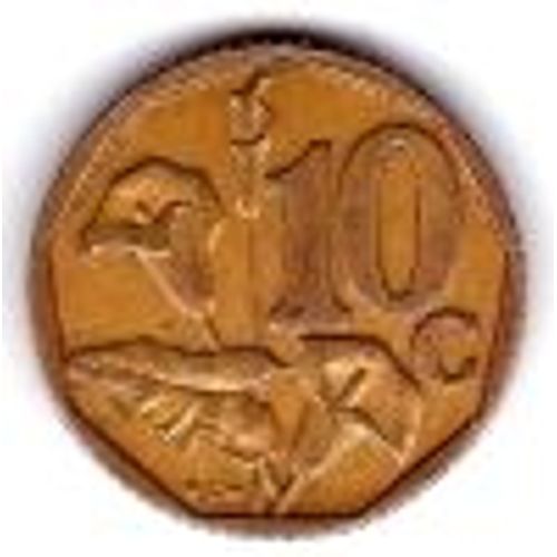 Afrique Du Sud (Sud Afrika) = Pièce De 10 Cent De 1996 En Bronze Aluminium.