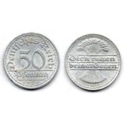 Allemagne ( Deutsches Reich) = Pièce De 50 Pfennig, Année 1920, Lettre A, En Zinc.