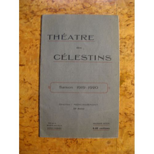 Programme 1920 Célestins Lyon "La Demoiselle De Magasin"