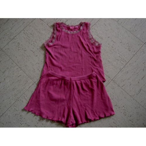 Pyjama Pyjashort Sans Manche Rose Small But Pretty For Night Taille 8 Ans