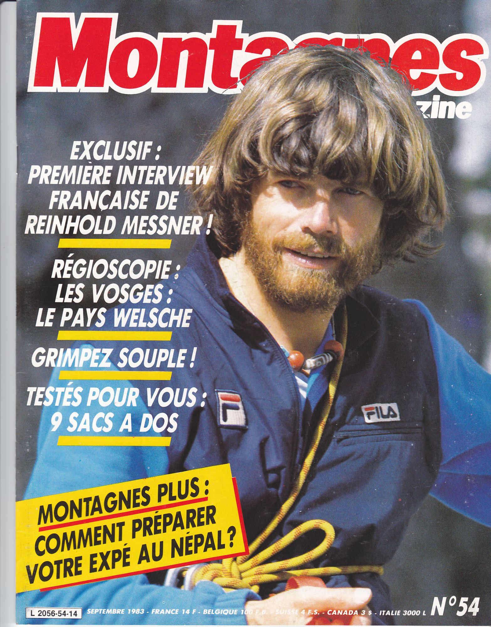 Montagnes Magazine N° 54 : Reinhold Messner, Les Vosges, Expé Au Népal, Sacs À Dos