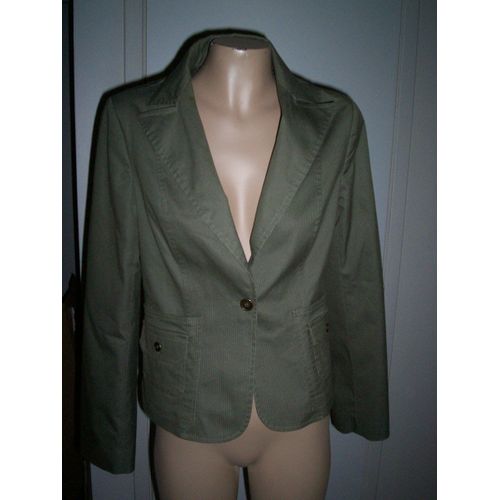 Veste Tailleur Verte Fines Rayures
