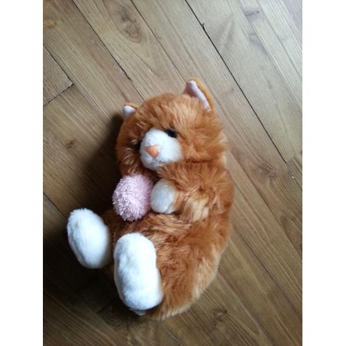 Peluche Chat Roux Couché