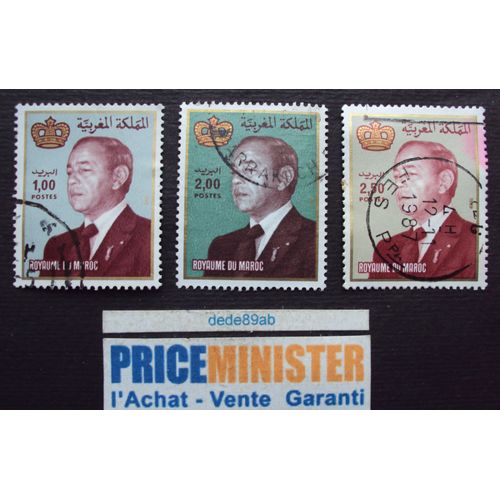 Maroc.. Lot De 3 Timbres Hassan I I . 3 Valeurs De 1983 . Oblitérés.