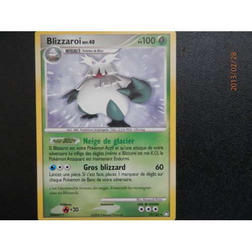 Carte Pokemon : Blizzaroi 100pv - Diamant Et Perle Tresors Mysterieux