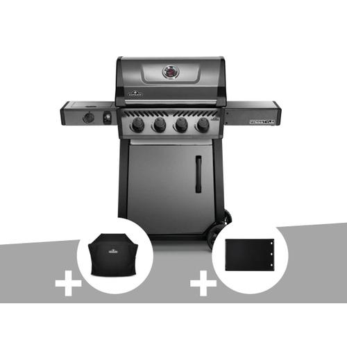Barbecue à gaz Napoleon Freestyle F425SIB - 4 brûleurs + Sizzle Zone + Housse de protection + Plancha - Napoleon