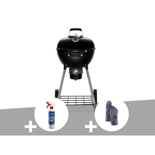 Barbecue à charbon Charcoal Napoleon Kettle Premium 47 cm + Nettoyant grill 3 en 1 Napoléon + Gants pour barbecue en cuir véritable - Napoleon