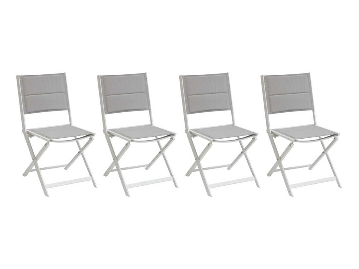 Lot De 4 Chaises De Jardin Pliables Glacier Et Blanc Allure - Hespéride