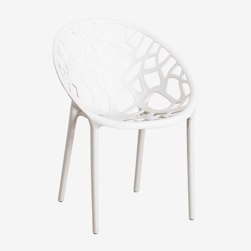 Lot De 4 Chaises De Salle À Manger Empilables Ores Blanc Gardenia