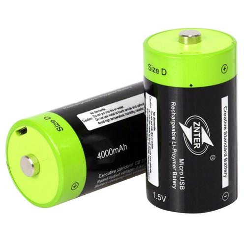 1.5v 4000mah Batterie Mini Piles Rechargeables Usb D Lipo Lr20 Batterie Pour Caméra Rc Drone Accessoires-Générique
