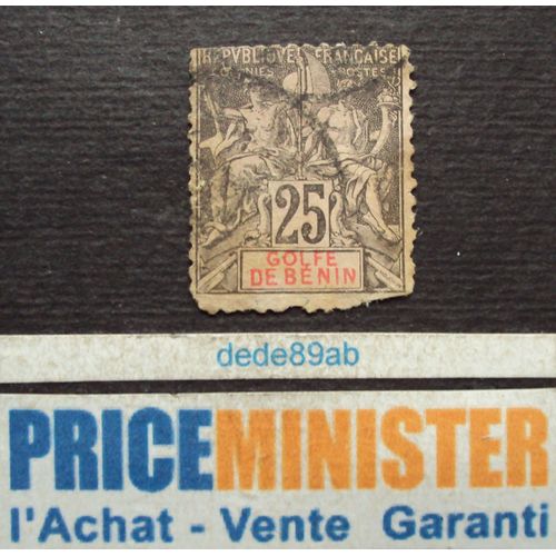 Bénin.. 25c République Française . Golfe Du Bénin Rose Sur Allégorie Noire (Type Mouchon). Série Avec Accent Sur Le E . Oblitéré.