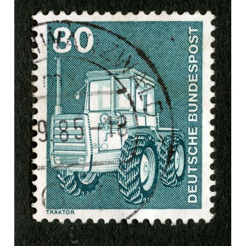 Timbre Oblitéré Deutsche Bundespost, Traktor, 80