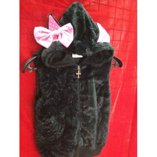 Veste Sweat Top Haut Gilet Femme Capuche Oreille De Chat  Mignon Noir Gothique Lolita