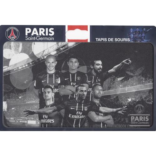 Tapis de souris ordinateur PSG - collection officielle - PARIS SAINT GERMAIN  - Ligue 1 - Taille 28 x 16 cm - Ibrahimovic Lavezzi Jallet Pastore Menez  Silva