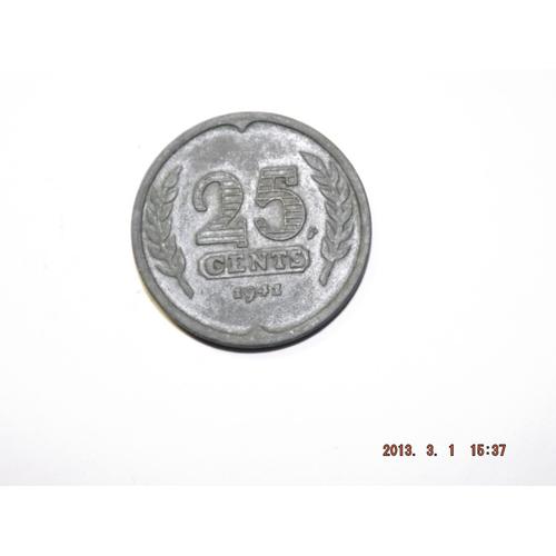 Piece 25 Cents Néderland 1941