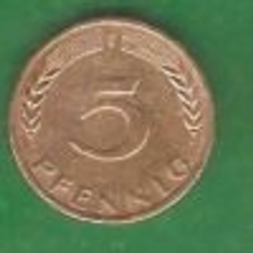 Allemagne De L'ouest - Rfa = Pièce De 5 Pfennig De 1950 Lettre F