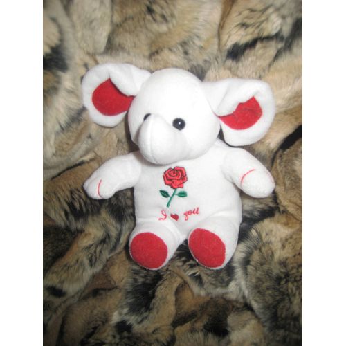 Doudou Éléphant Rose I Love You Gipsy 14 Cm