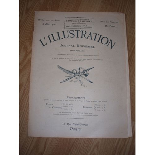 Journal Universel L'illustration Du 18 Mars 1916 N° 3811
