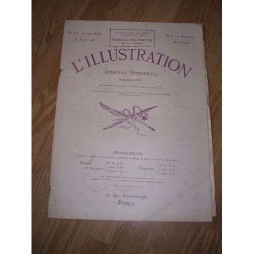Journal Universel L'illustration Du 08 Avril 1916 N° 3814