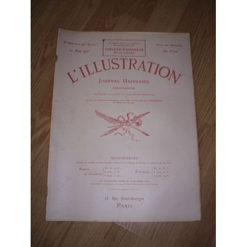 Journal Universel L'illustration Du 20 Mai 1916 N° 3820