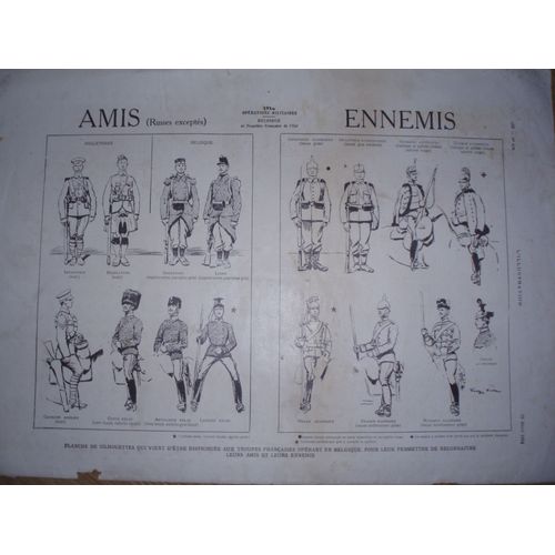 Planche Extraite Du Magazine L'illustration Du 15 Août 1914 "Amis / Ennemis"