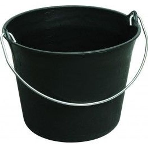 Seau de maçon PE noir à oeillets . 11 L
